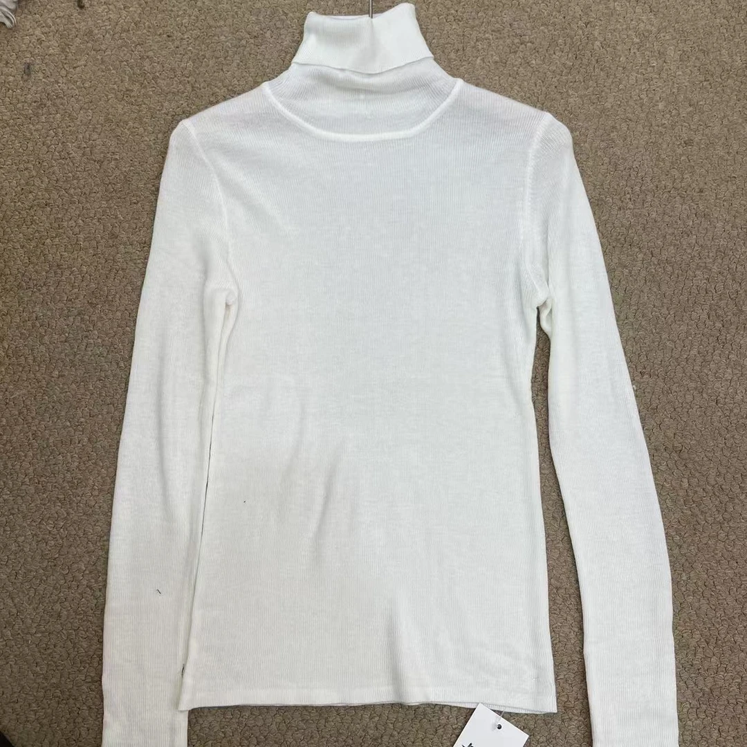 秋冬堆堆领修身净版翻领套头长袖针织衫 524