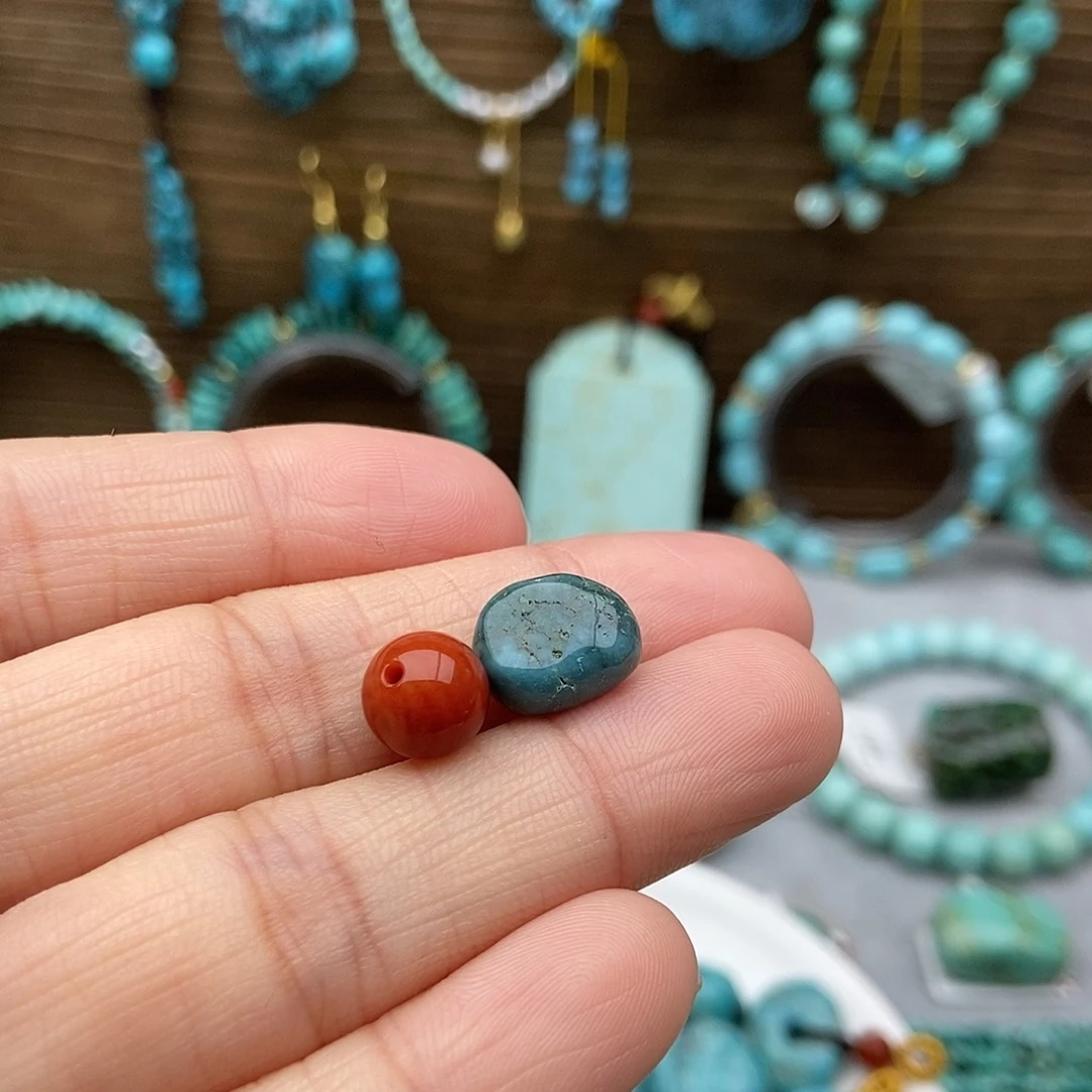 南红玛瑙未镶嵌豆子