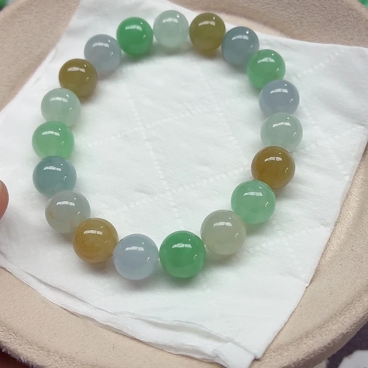 翡翠未镶嵌手链天然缅甸翡翠A货卡10