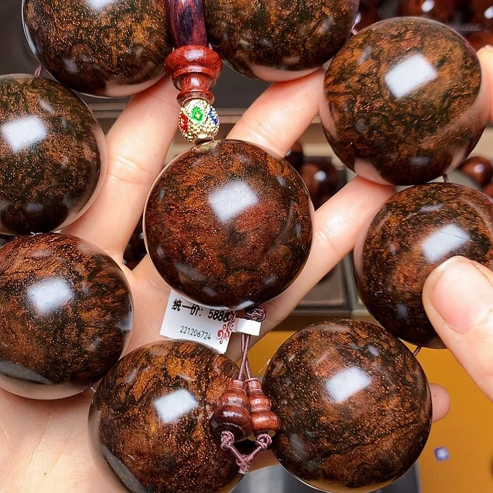 花梨木类手串/手链黄花梨风化料老挝花梨土埋料4.0