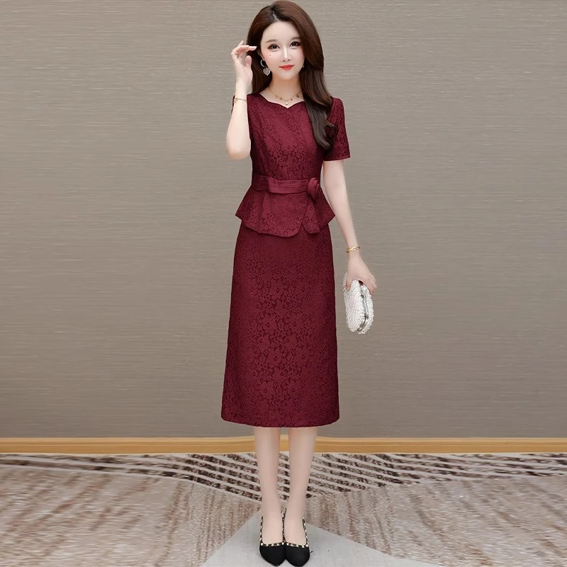 【莫瑞】喜婆婆婚宴装夏平时可穿轻奢高级感气质减龄收腰结婚礼服