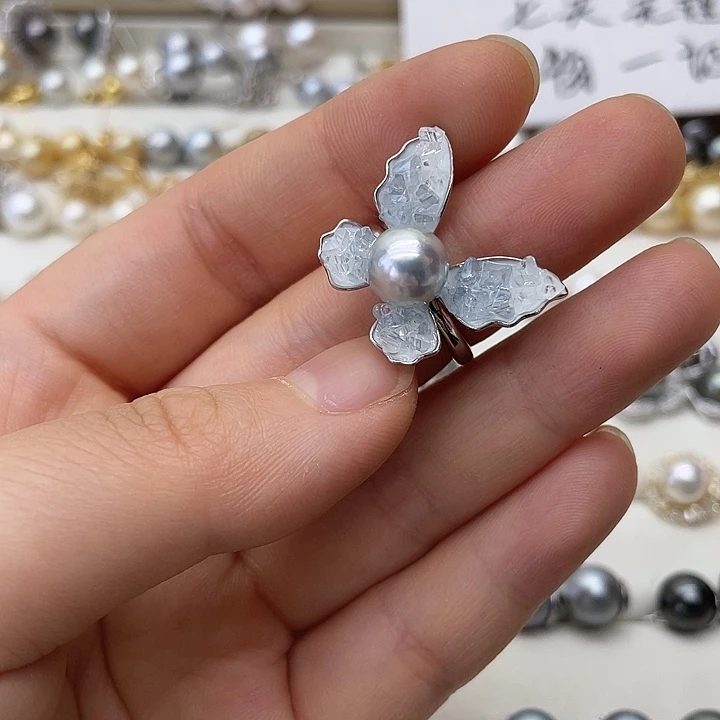 海水珍珠戒指银S925镶嵌