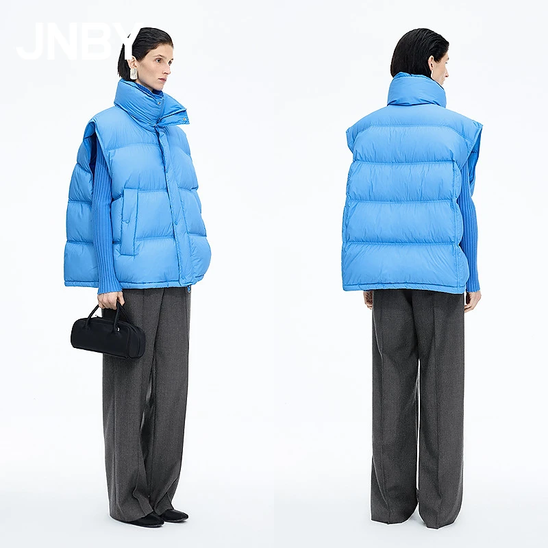 【能量黄】商场同款JNBY/江南布衣25冬羽绒服女宽松马甲5P0C13650
