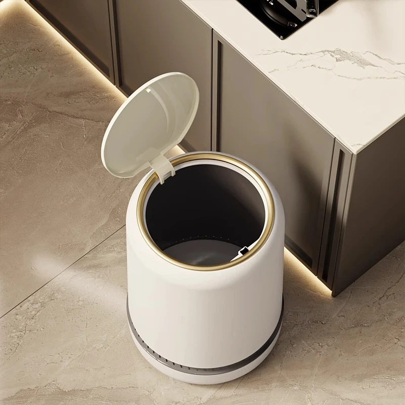 垃圾桶家用客厅轻奢高档卧室带盖2025新款高颜值厨房自动吸附垃圾