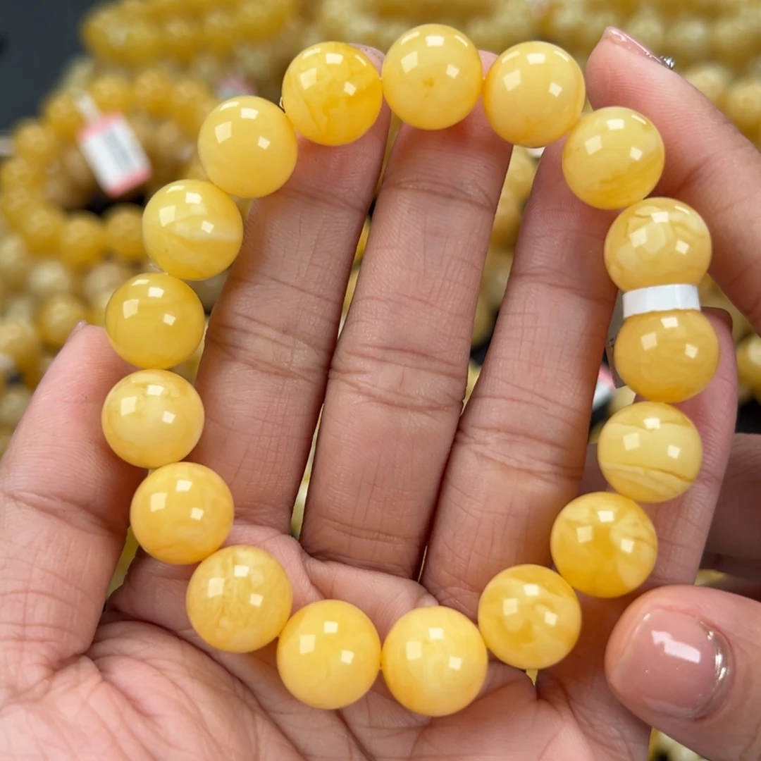 琥珀未镶嵌手链19.7克