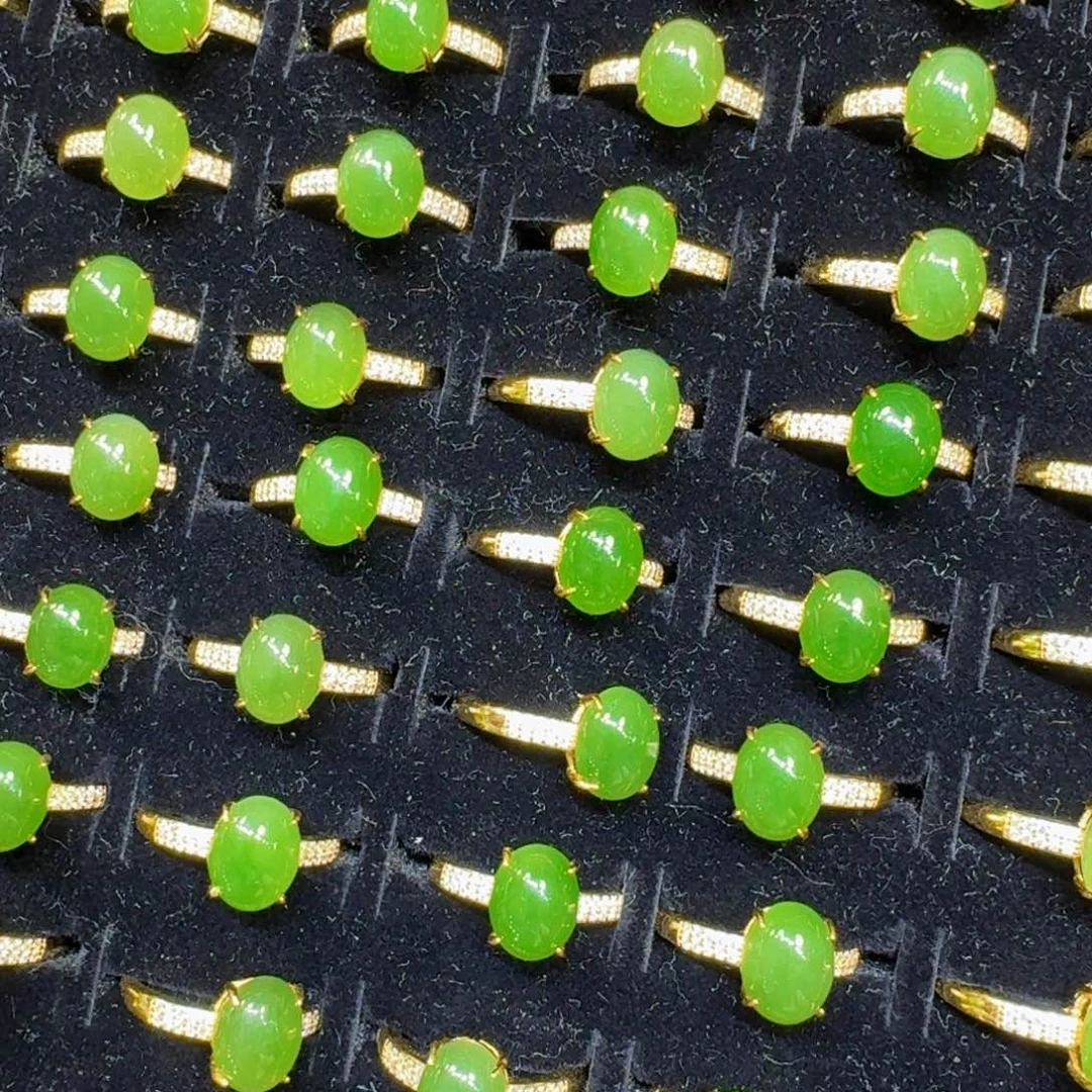 和田玉戒指银S925镶嵌多样性发货 拍一发一