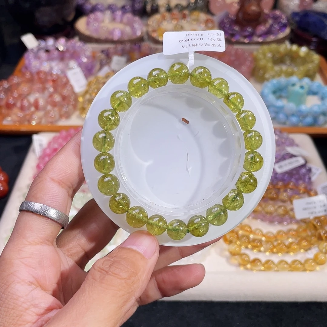 手链未镶嵌石榴石苹果绿石榴石8.8mm