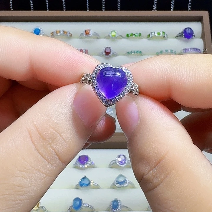 银S925镶嵌戒指烟晶