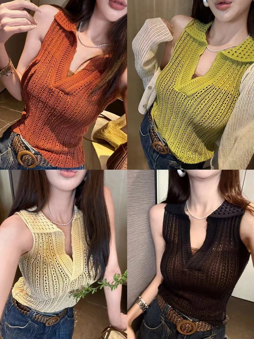 利达 NEW DADADA【夏沐香榭】百搭设计感显瘦气质背心上衣SDK2407