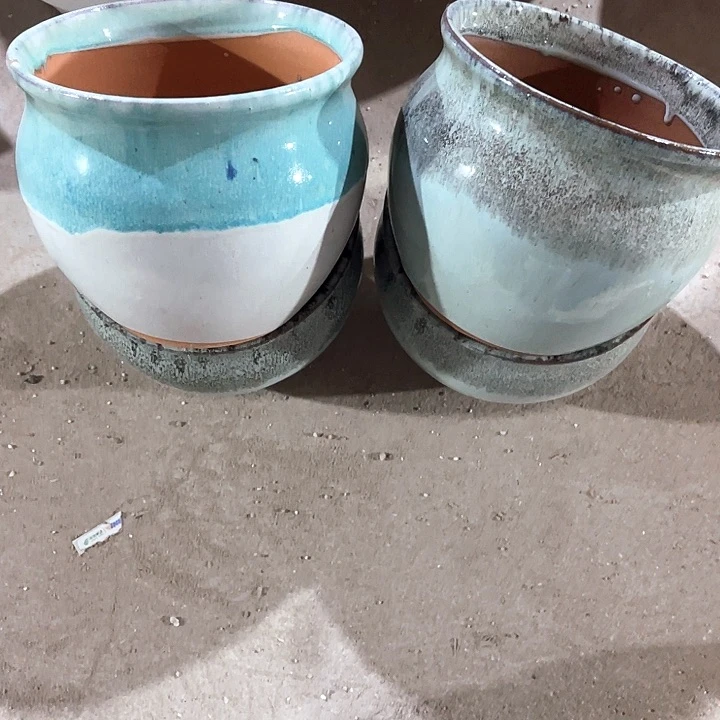 紫砂花盆口径15高度13四个正品
