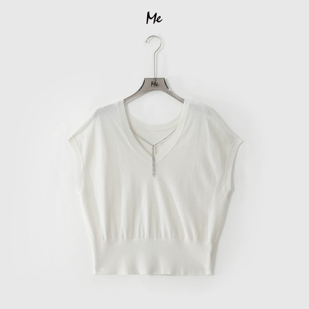 ME【流苏链坎肩】天丝混纺冰肌透气显瘦舒适时尚百搭针织衫MESS5821