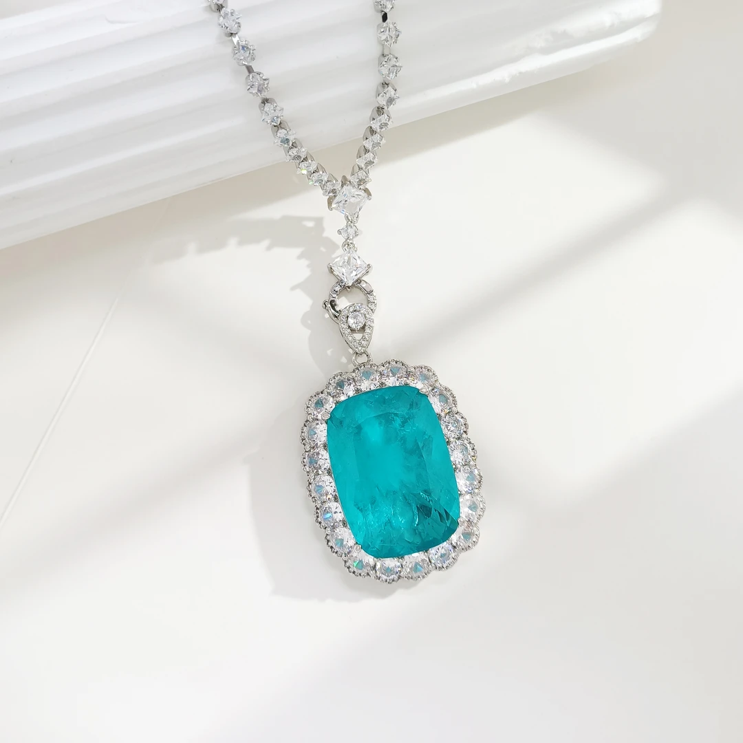 铜合金合成锆石项链 WHSM-000448 【蓝海幽梦】 项链小众时尚欧美