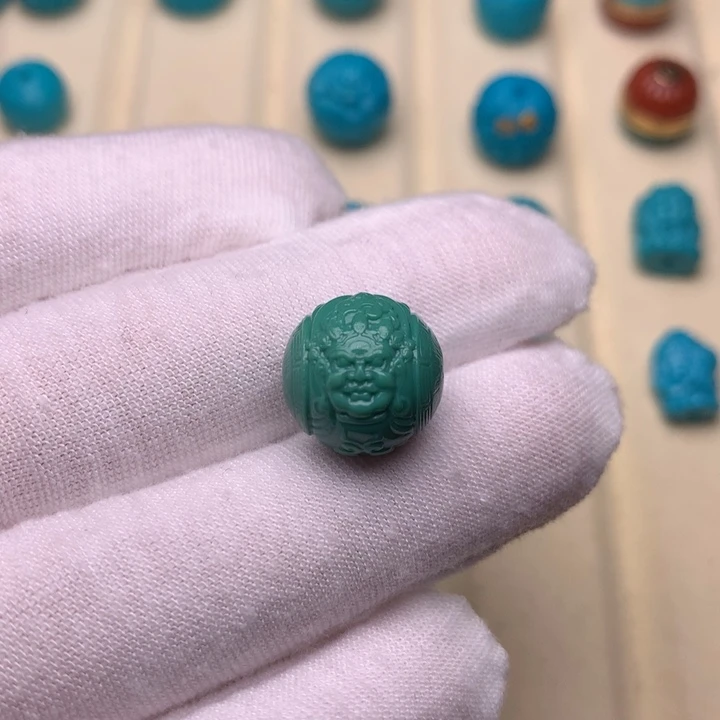 绿松石未镶嵌绿松石黄财神13.2