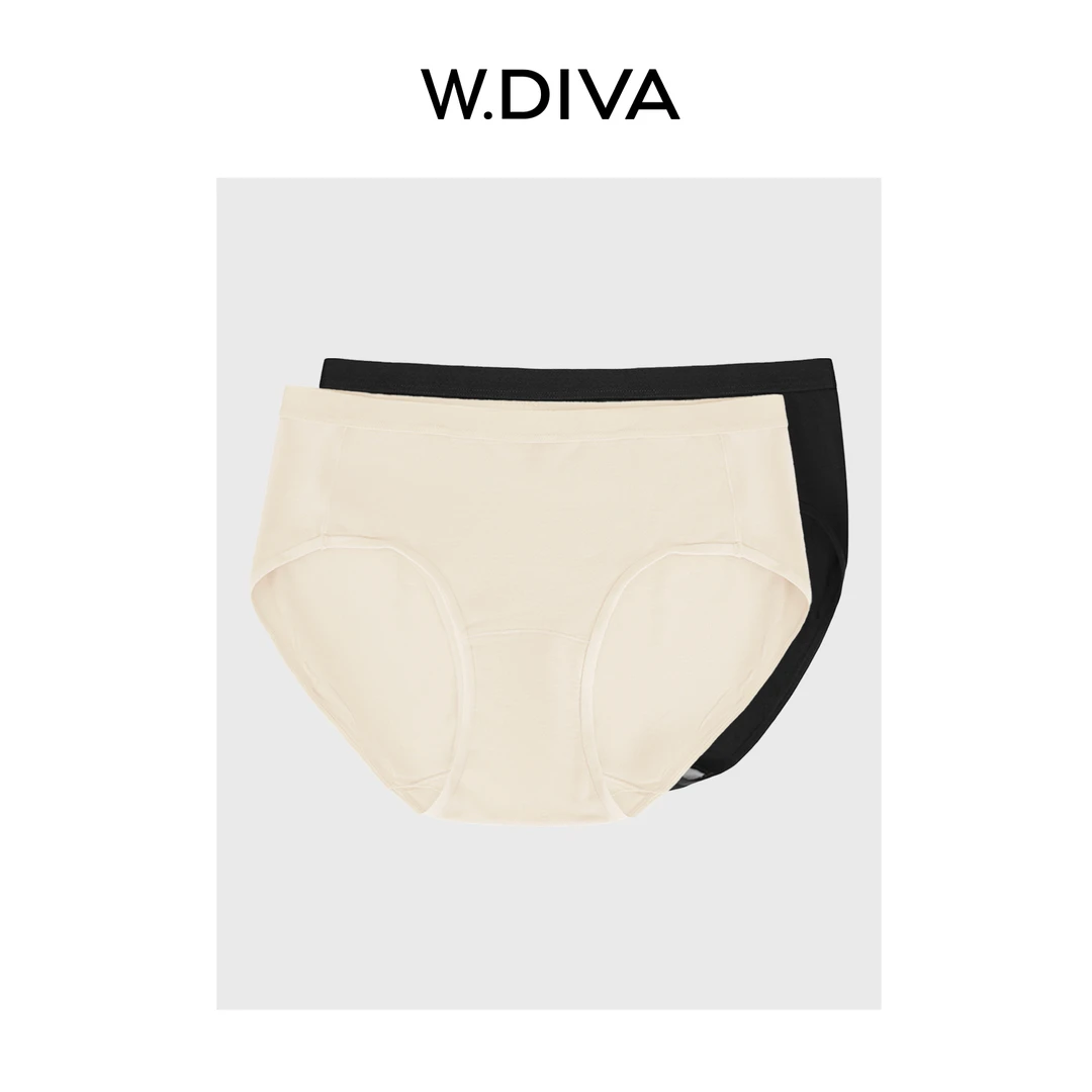 W.Diva【呼吸】桑蚕丝中高腰版型桑蚕丝内裤(两条装)女50U251599