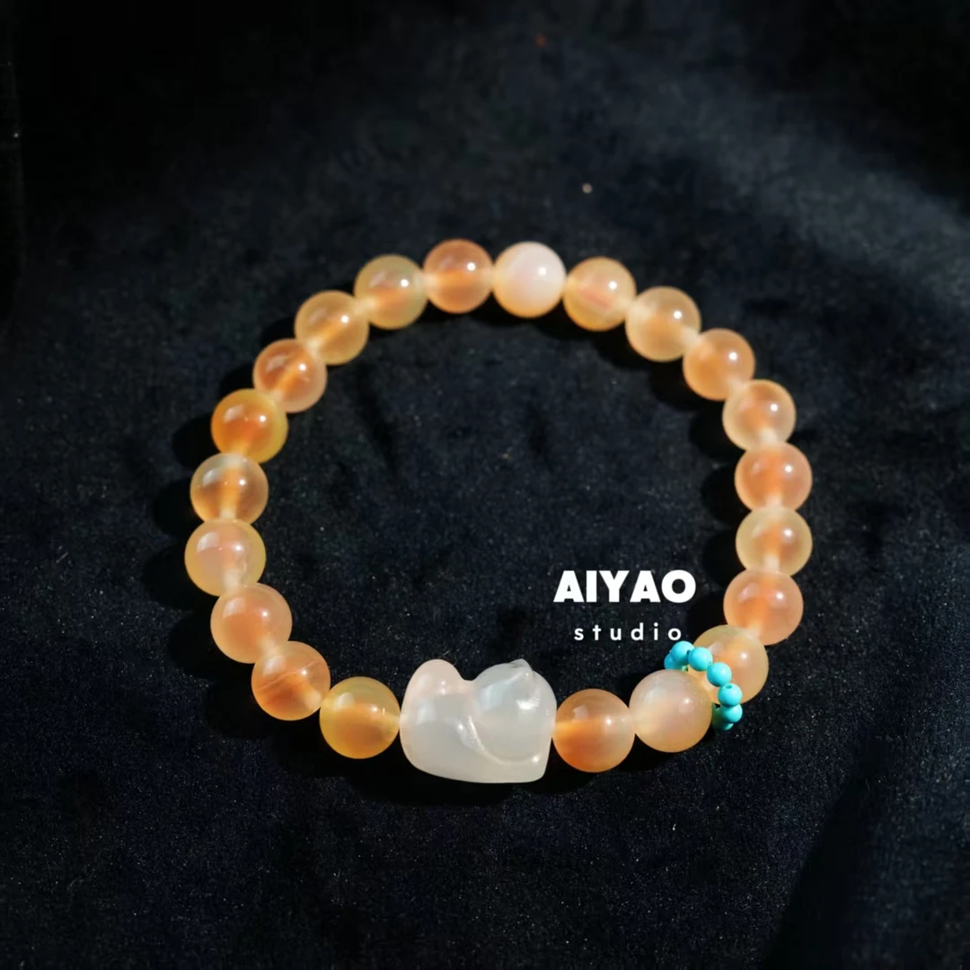 手链 【AIYAO】溏心猫猫头手串B85