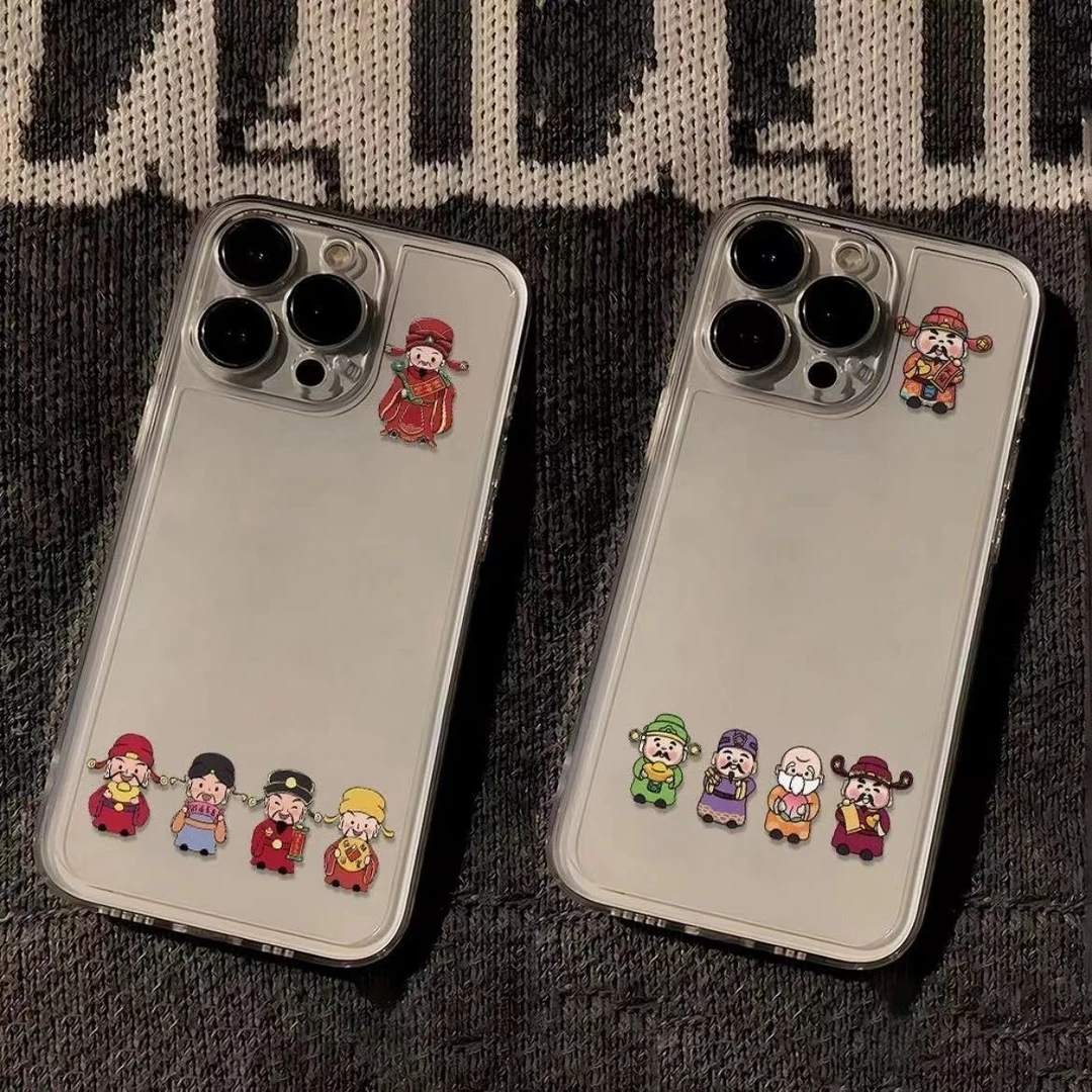 财神福禄寿适用iPhone16手机壳苹果15PROMAX小众14防摔12软11个性