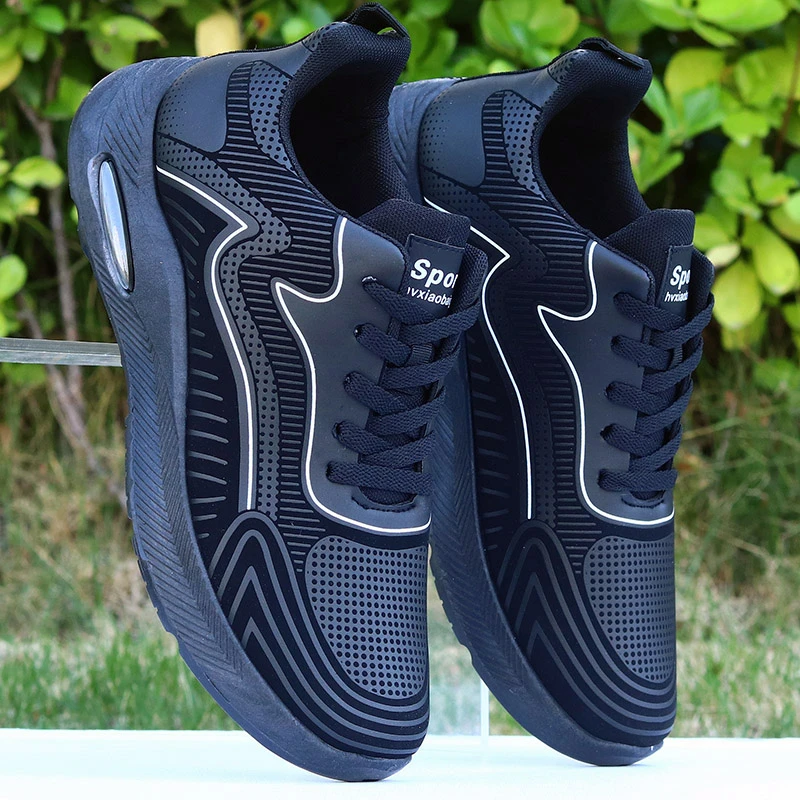 秋冬皮面鞋子男黑色防水防臭工作鞋耐脏耐磨上班鞋百搭运动休闲鞋