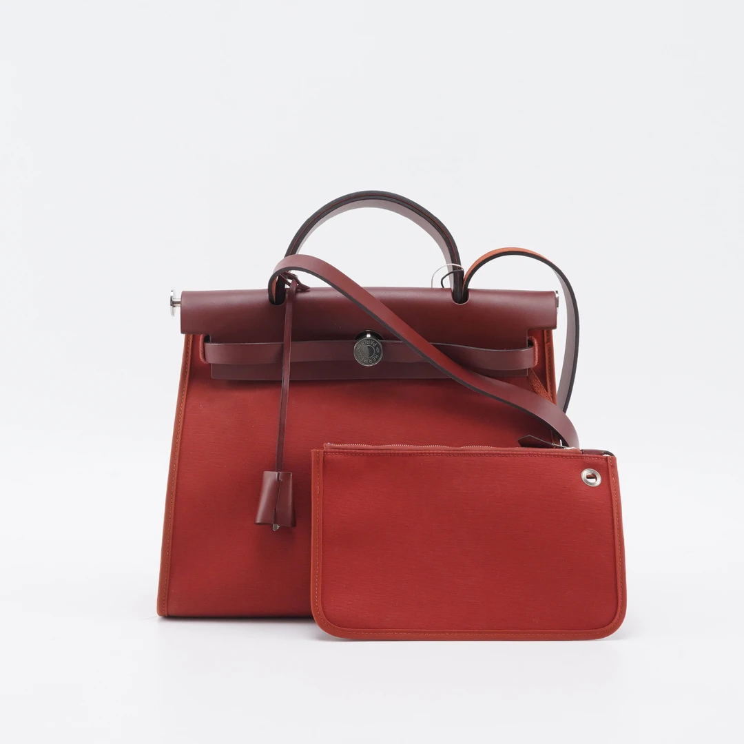 95新 Hermes/爱马仕 【白菜】herbag 波尔多红31斜挎包BGE001220014