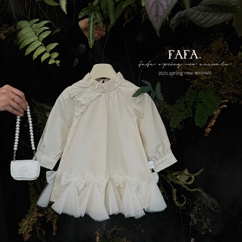【FAFA】CQ257671春季新品女童连衣裙女宝长袖裙子