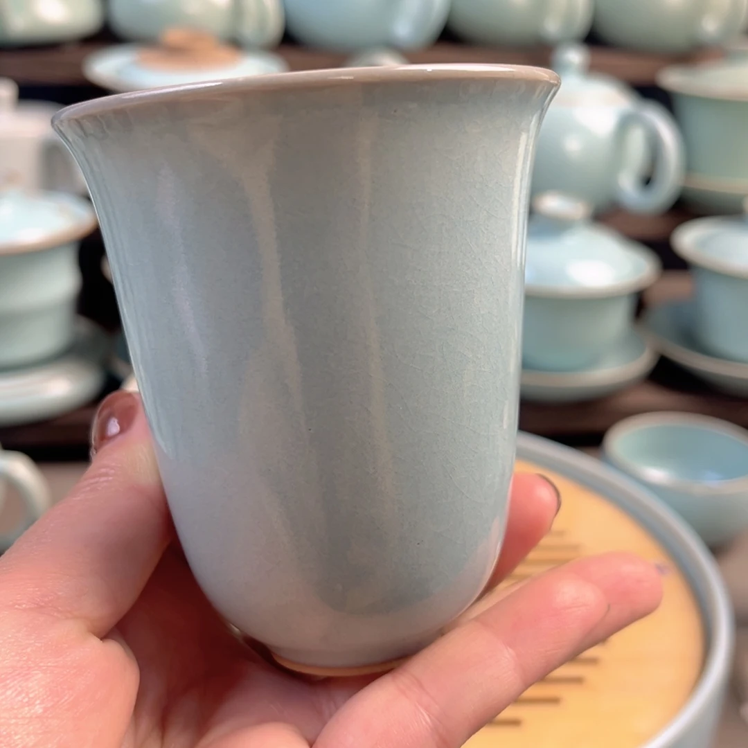 摆件陶瓷天青釉闻香杯