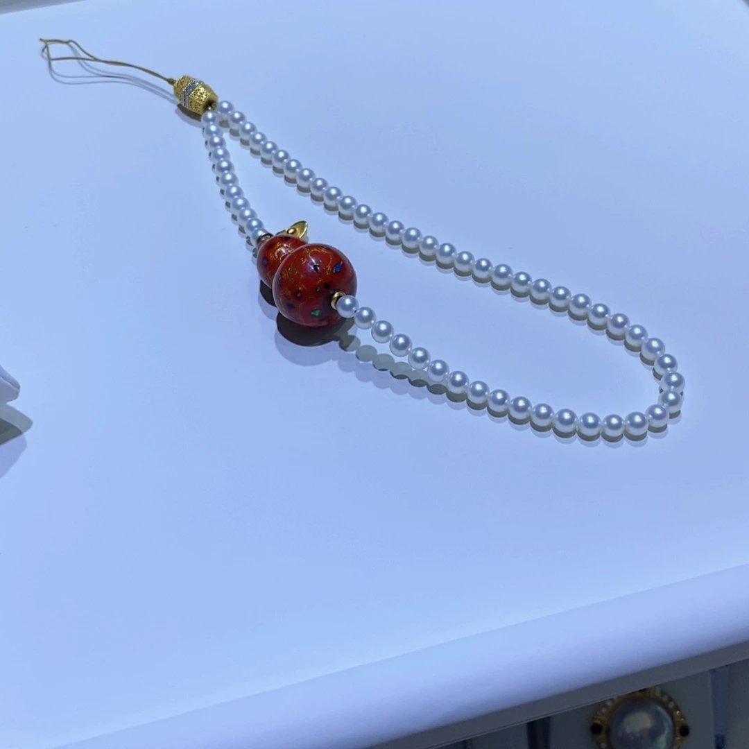 未镶嵌淡水珍珠手机链珍珠葫芦手机链