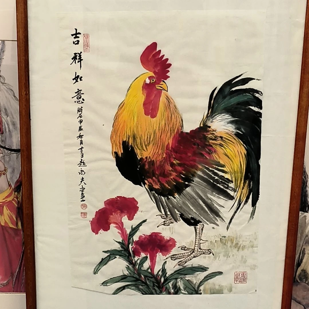 国画画作精品带框发作品