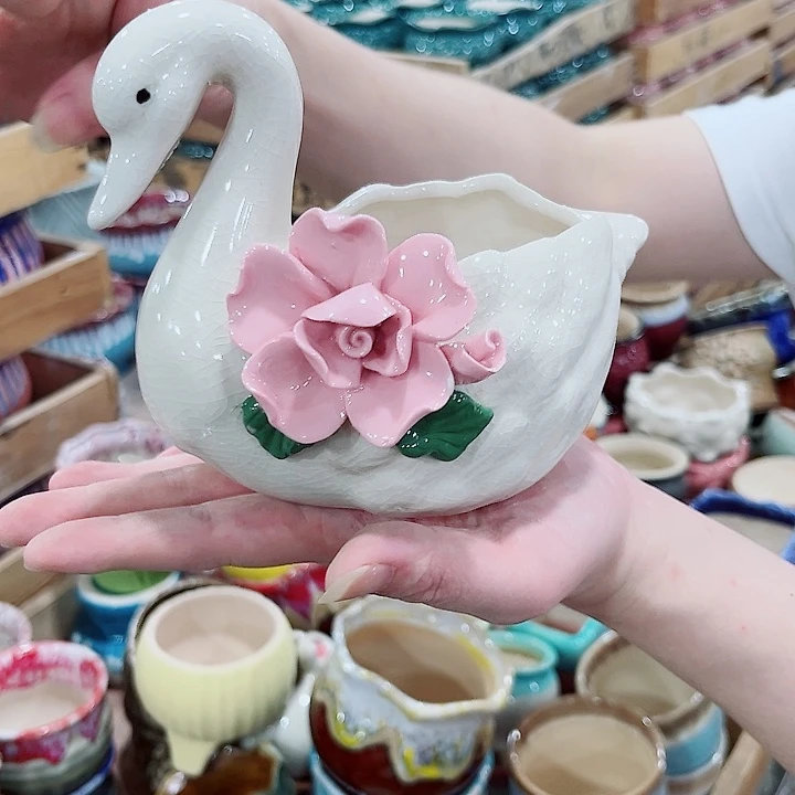 有孔.凑单10元陶瓷花盆发货！