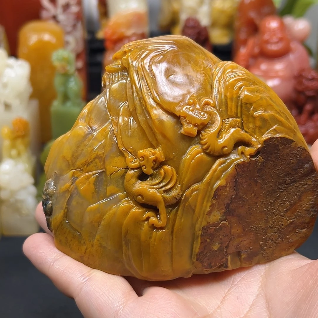 脑***嘞寿山石印石印章雕刻工艺