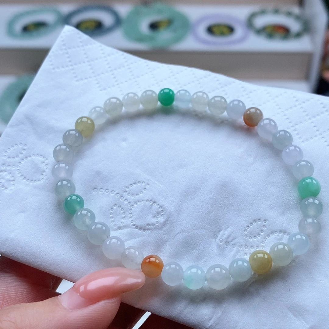 翡翠未镶嵌手串多宝5.3