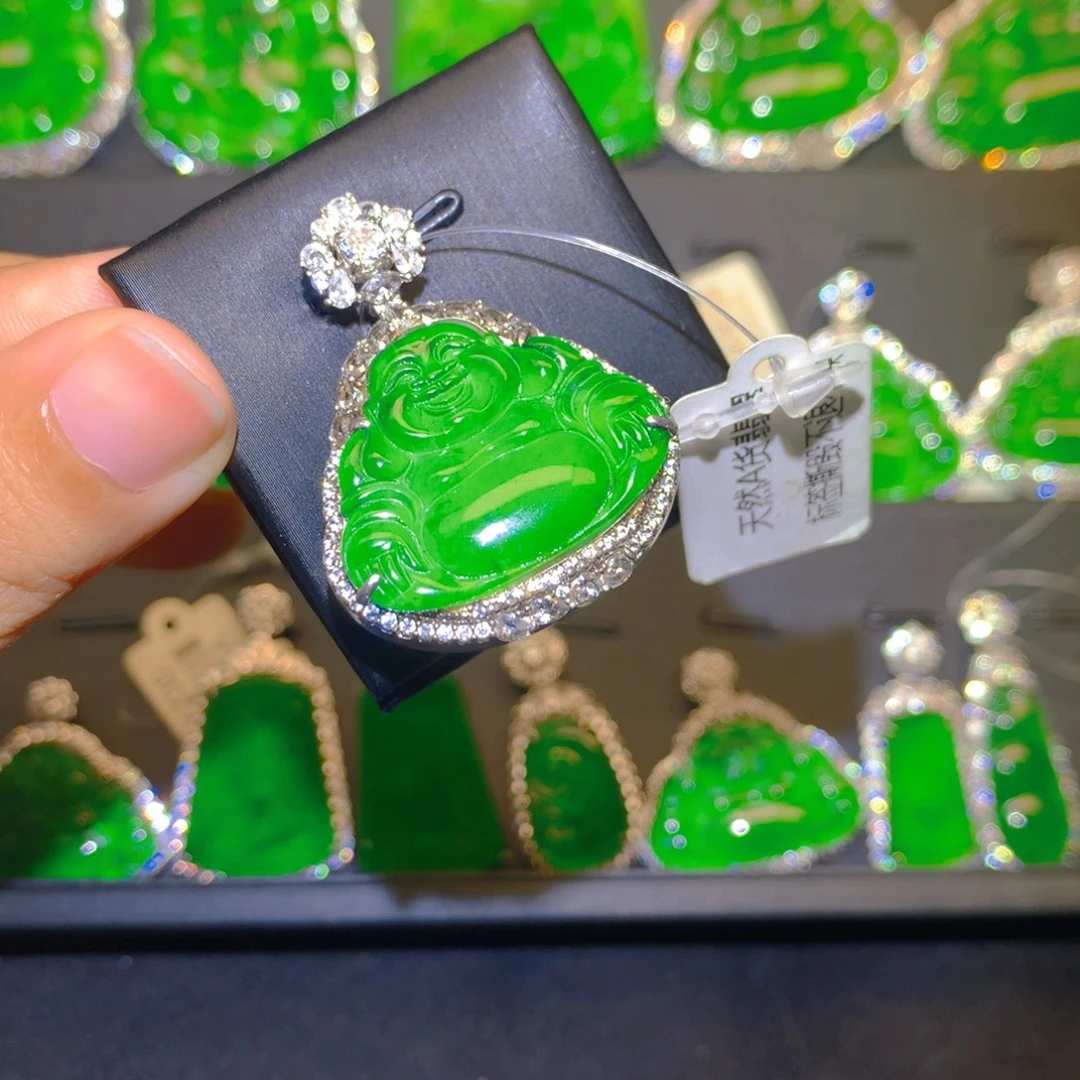 翡翠银S925镶嵌颈饰