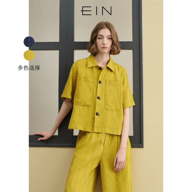 EIN/言【商场同款】摩登工装骑行箱型外套品味气质出众女25夏季新款