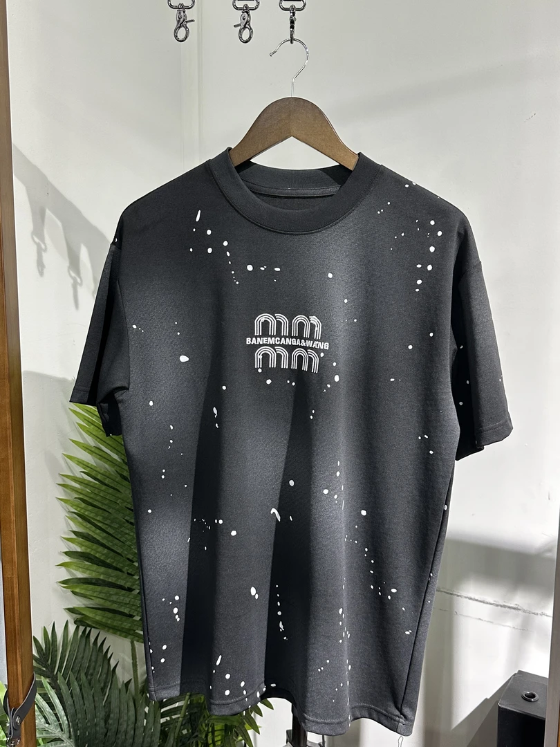 成哥潮牌高品质水洗泼墨小圆领短袖T恤-608（断码福利）