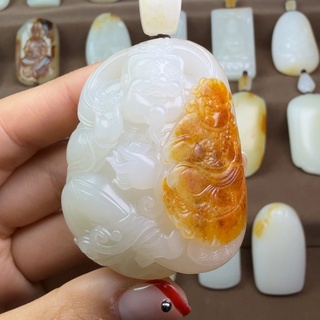 清***.和田玉未镶嵌挂件