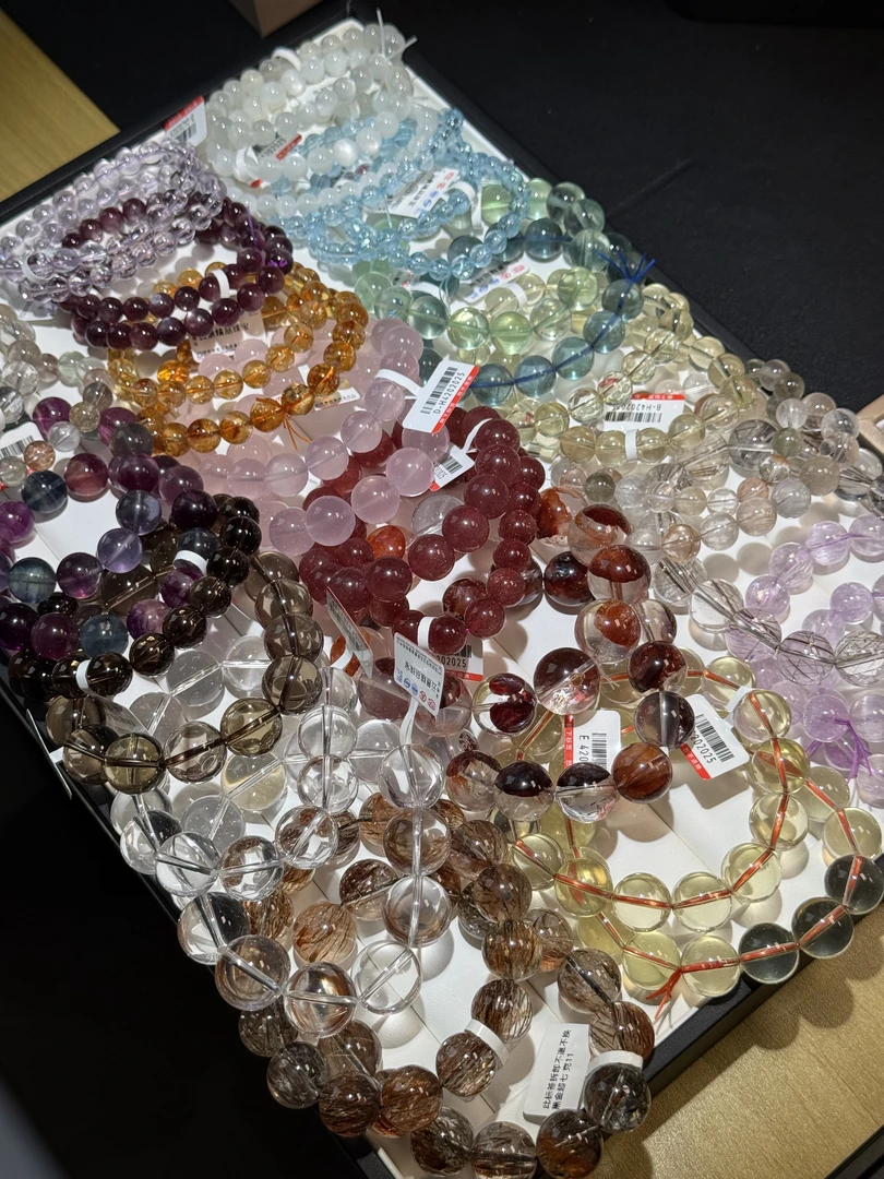 天然水晶手链下单链接女款手工单圈彩色单圈手链