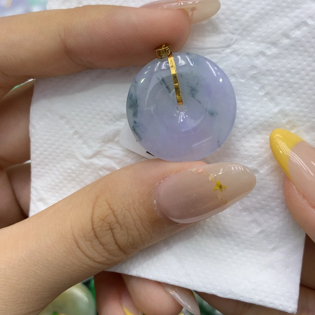颈饰18K金镶嵌翡翠翡翠