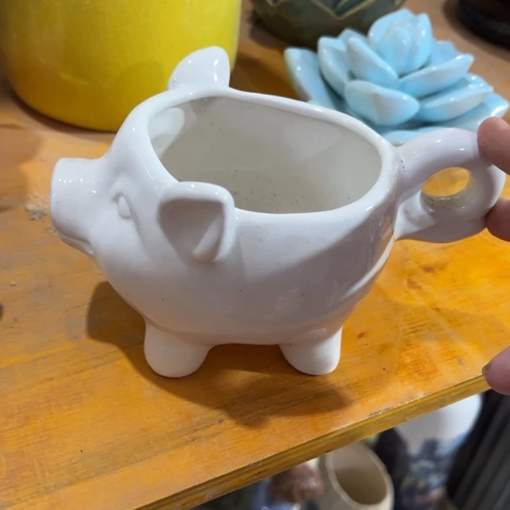 陶瓷花瓶摆件微瑕捡漏出高9口8公分