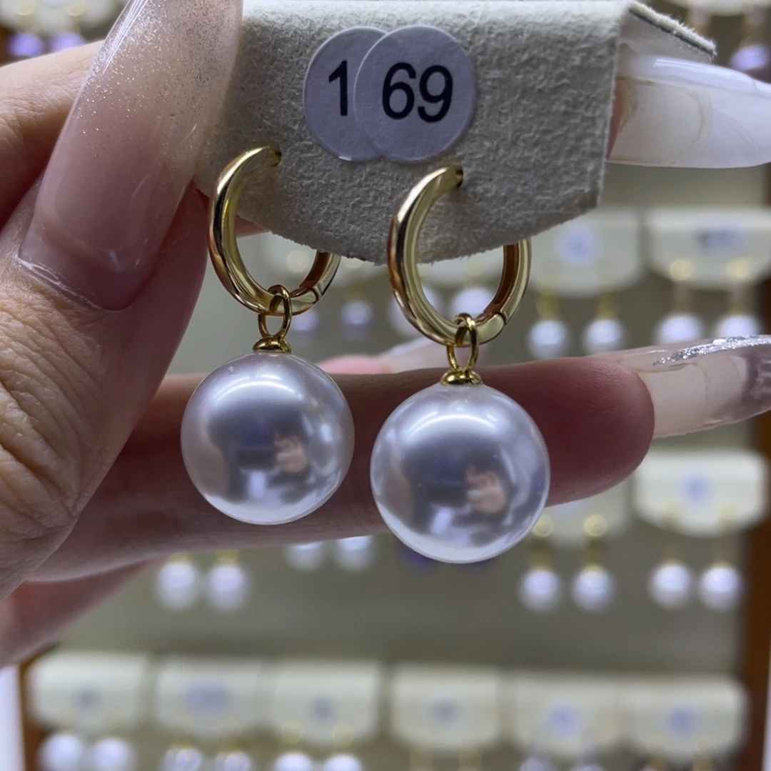 淡水珍珠耳饰银S925镶嵌