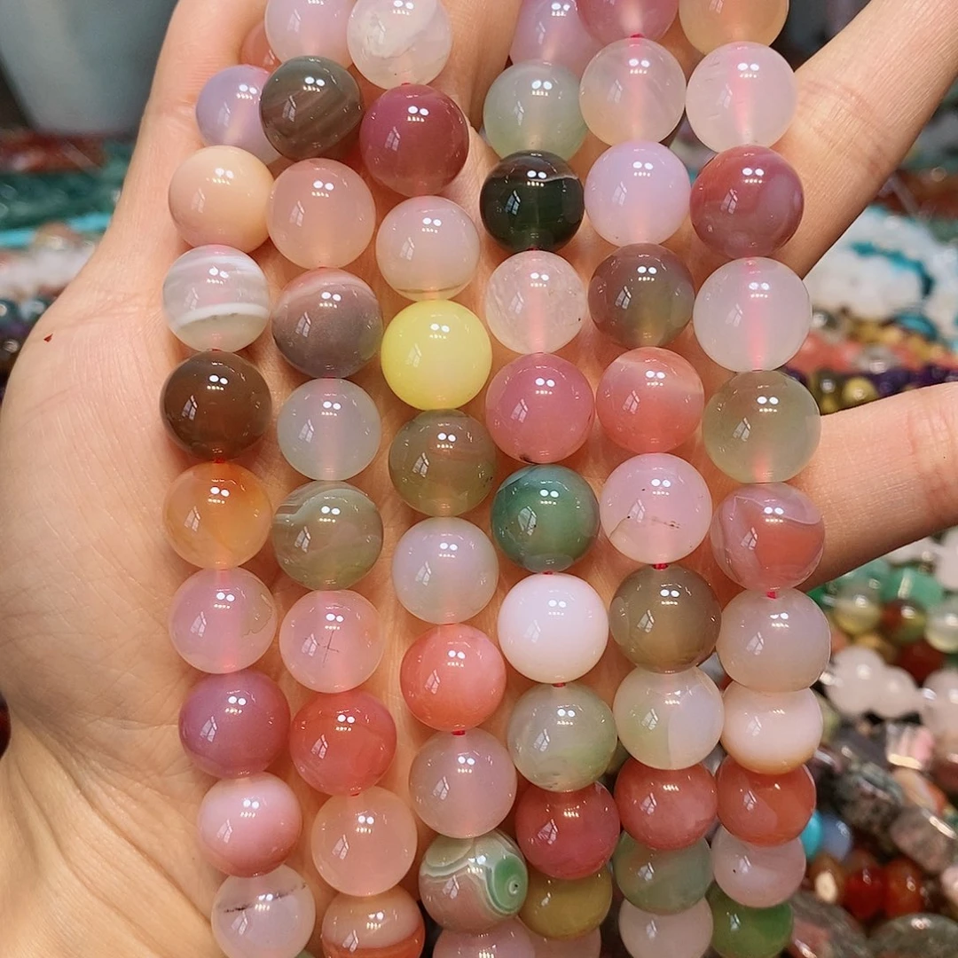 散珠玛瑙/玉髓盐源一条12mm