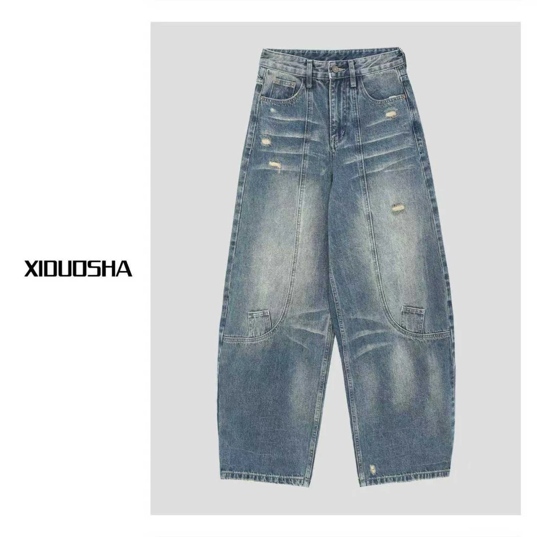 XIDUOSHA/喜朵莎 原创设计款磨破洗水牛仔裤 XDS1613