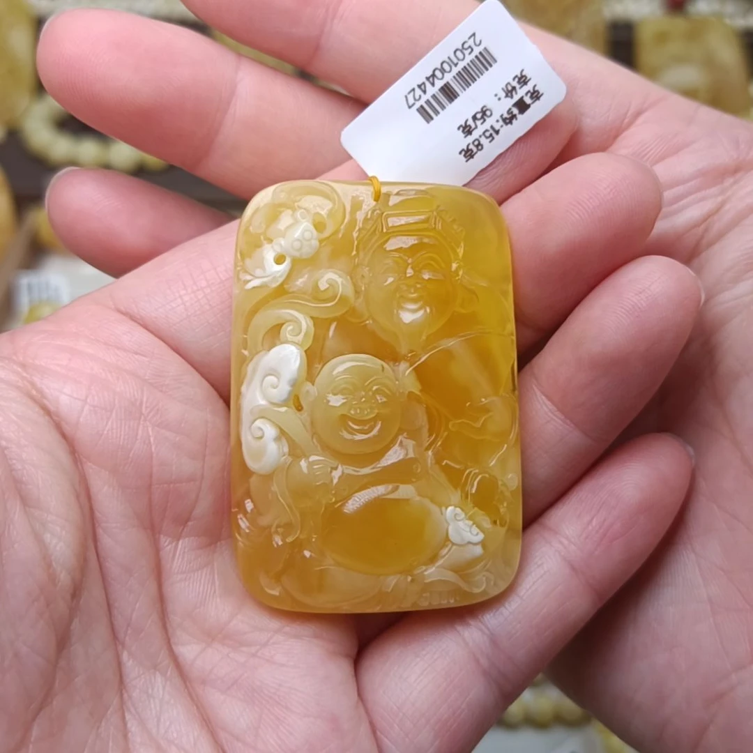 未镶嵌蜜蜡吊坠(不含链)财富一生