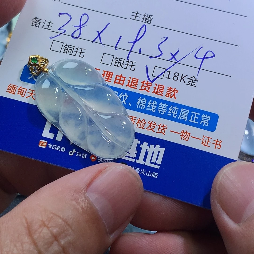 翡翠未镶嵌颈饰叶子