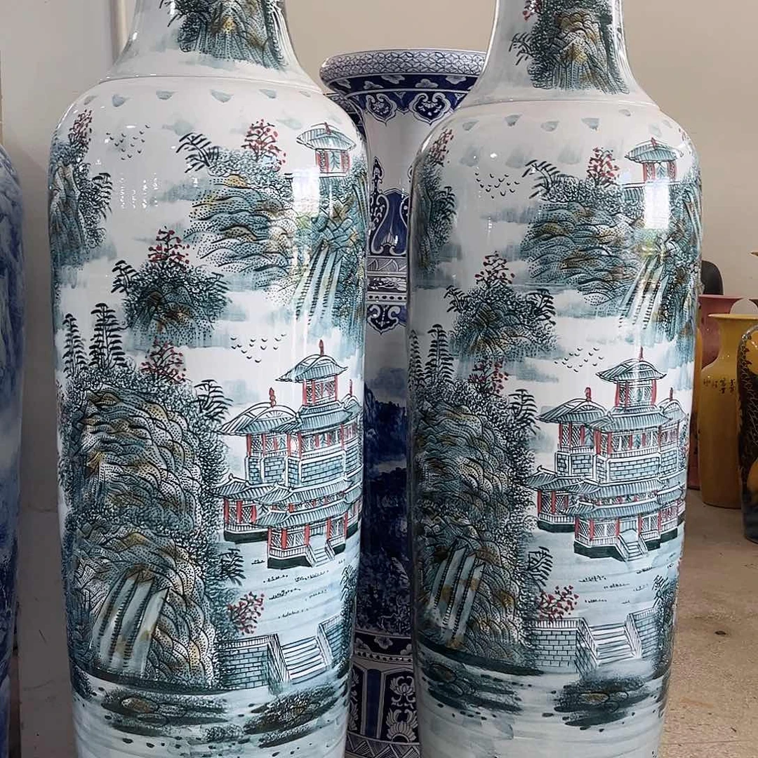 景德镇落地大花瓶高度2米左右一对