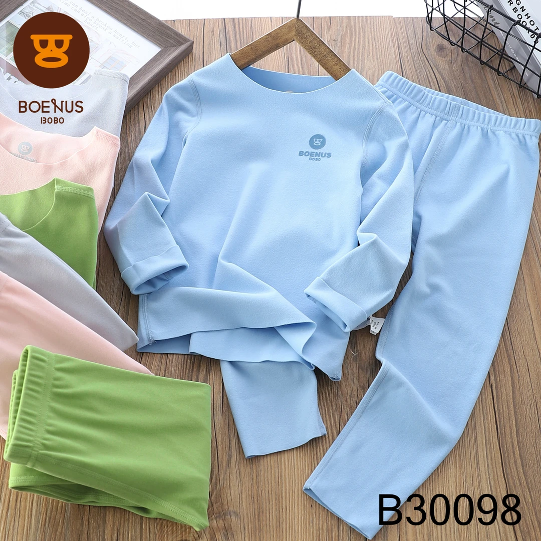 【BOENUS】秋冬新款儿童保暖内衣套装德绒双弹力百搭时尚30098
