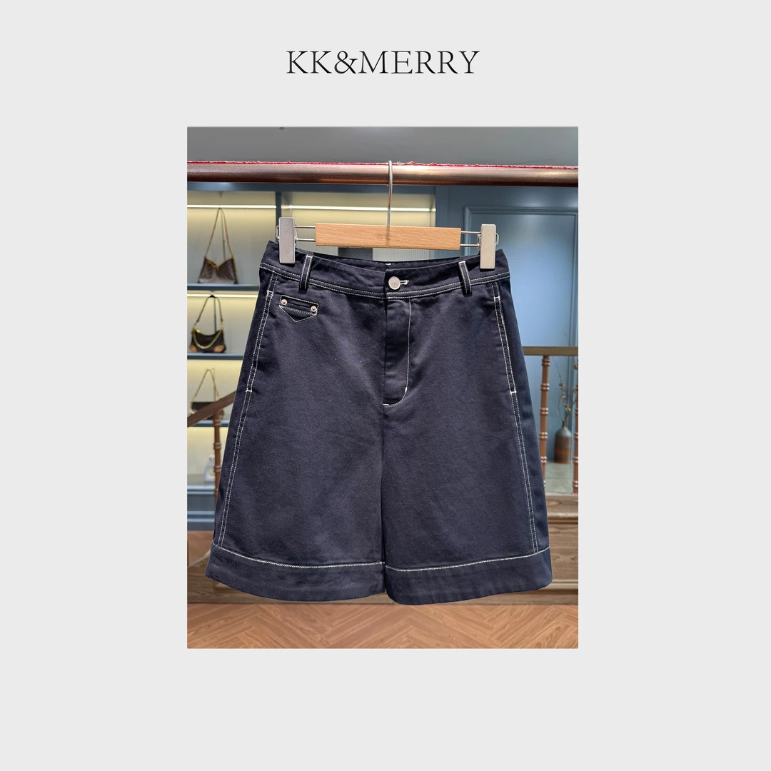 KK&MERRY（入夏） 百搭显瘦阔腿A字时尚高腰宽松休闲短裤 KDBC529
