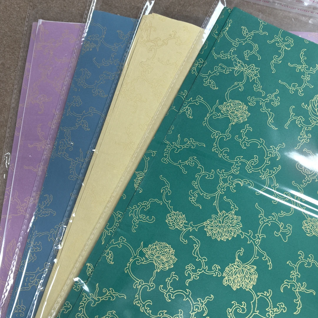 四尺对开蜡染折枝花作品纸4包