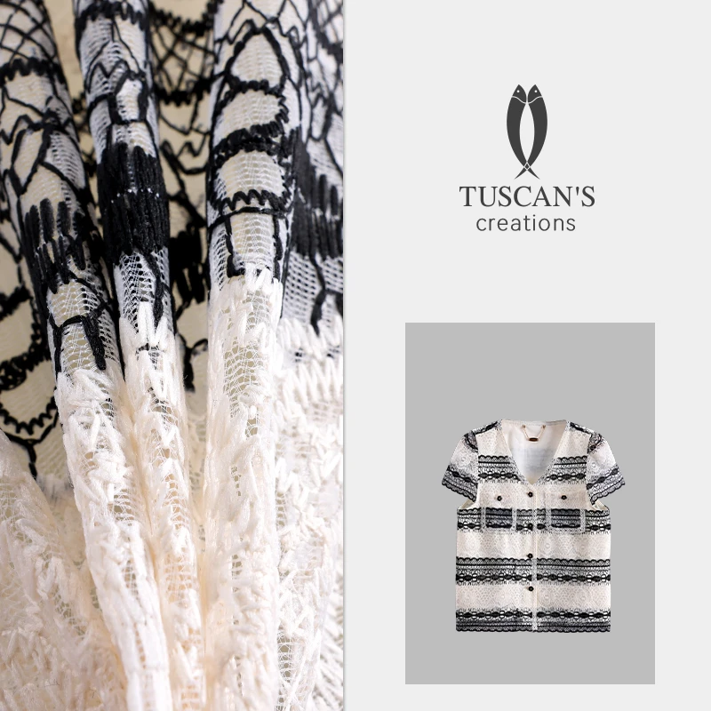 TUSCAN'S CREATIONS夏季时尚针织蕾丝小香风气质百搭上衣外套时代