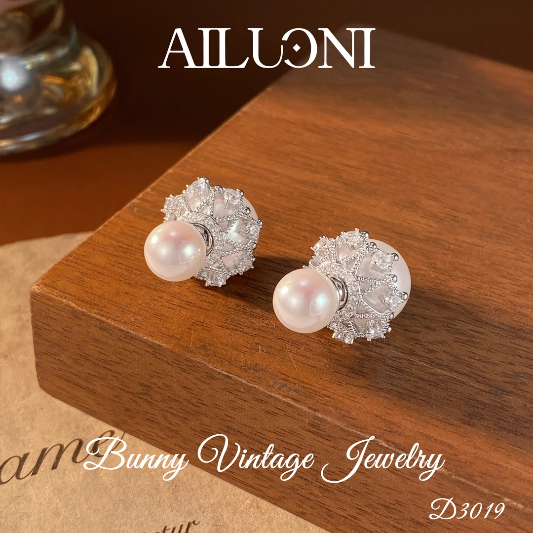 镀K金D3019 法【冰雪蕾丝】AILUONI 爱洛妮 耳钉