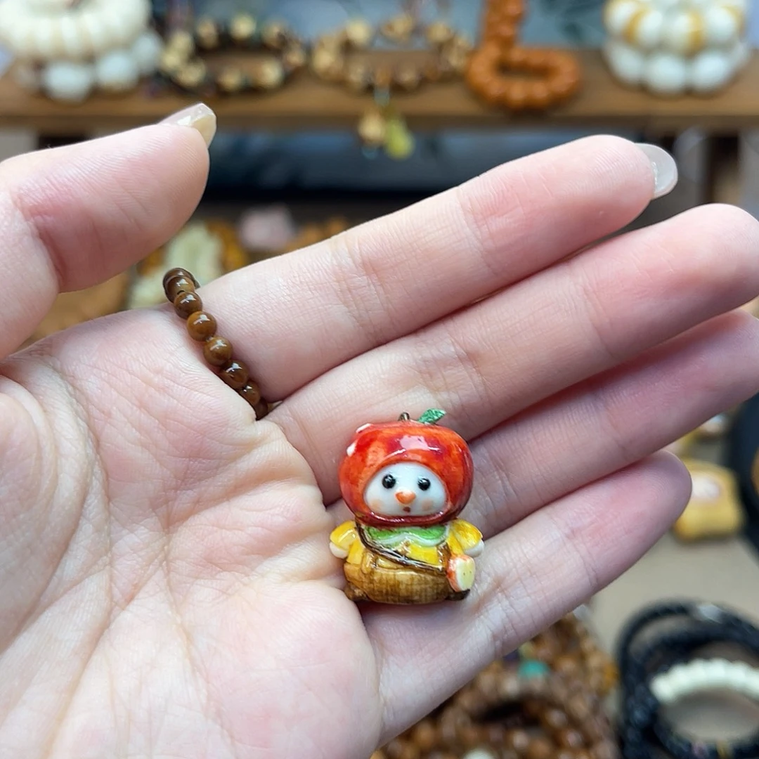 菩提根/象牙果吊坠小*?苹果小熊