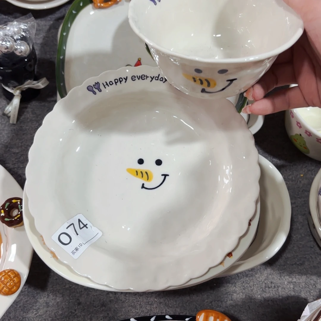 陶瓷长鼻子雪人两件套全品