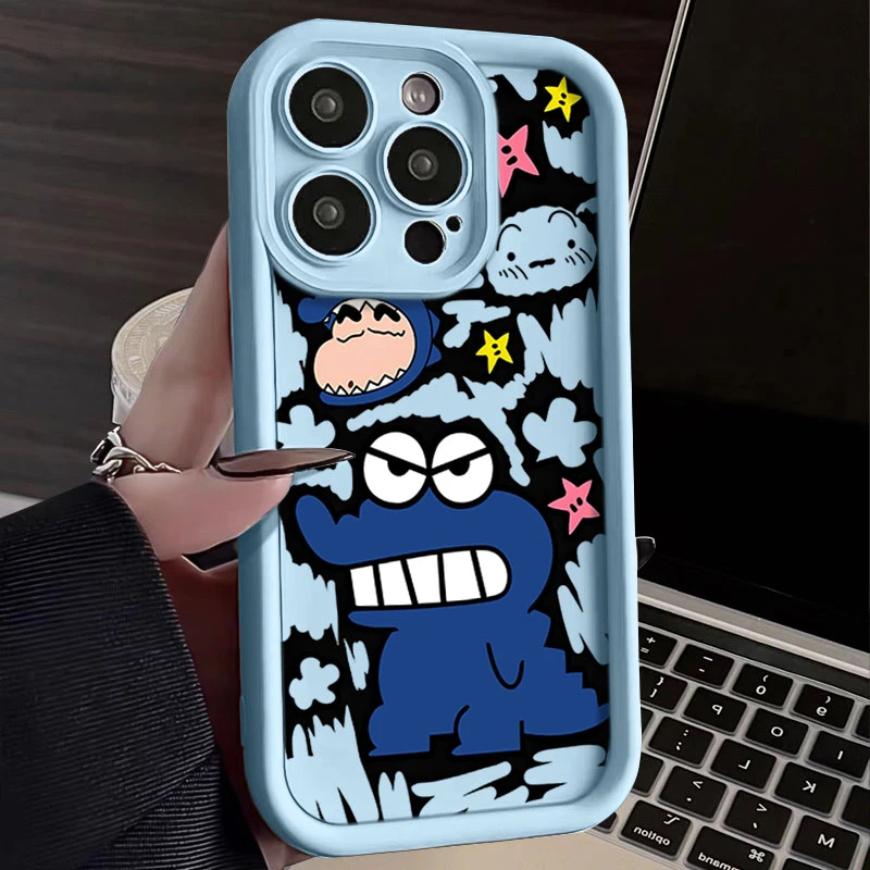 小新蓝恐龙适用iphone16苹果手机壳15promax金刚砂14软13全包1211